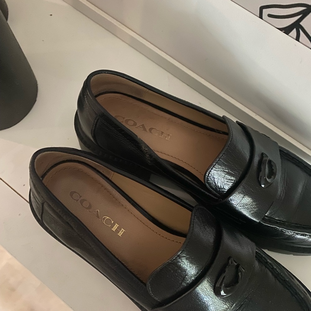 COACH LEAH LOAFER WOMENS SIZE 8.5 BLACK LEATHER - Picture 11 of 11